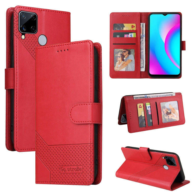 For Realme C15 GQUTROBE Skin Feel Magnetic Leather Phone Case