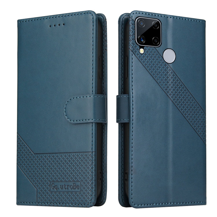 For Realme C15 GQUTROBE Skin Feel Magnetic Leather Phone Case