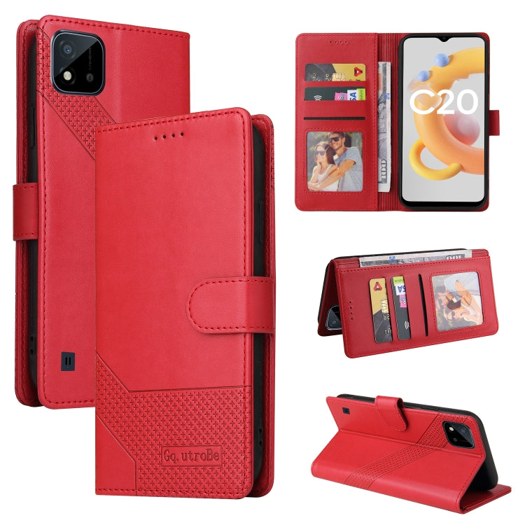For Realme C20 GQUTROBE Skin Feel Magnetic Leather Phone Case