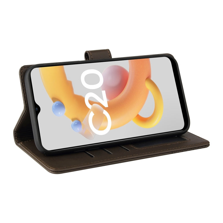 For Realme C20 GQUTROBE Skin Feel Magnetic Leather Phone Case