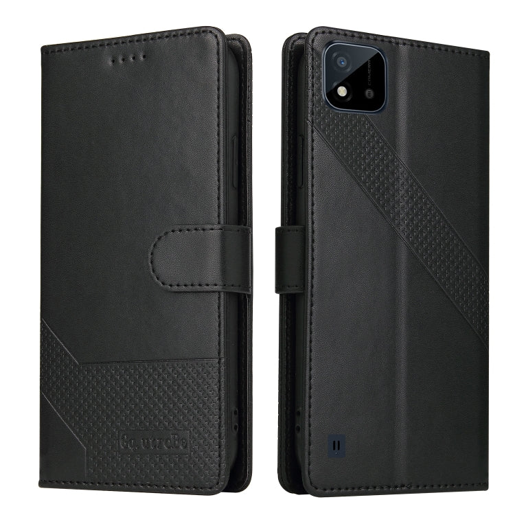 For Realme C21Y GQUTROBE Skin Feel Magnetic Leather Phone Case
