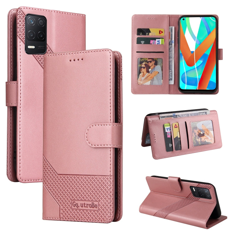 For Realme V13 5G GQUTROBE Skin Feel Magnetic Leather Phone Case