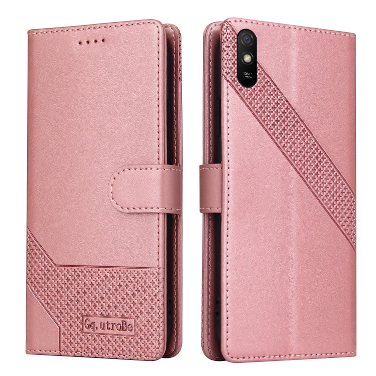 For Xiaomi Redmi 9A GQUTROBE Skin Feel Magnetic Leather Phone Case