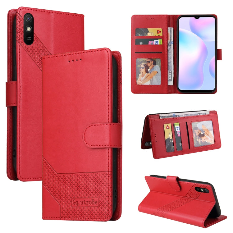 For Xiaomi Redmi 9A GQUTROBE Skin Feel Magnetic Leather Phone Case