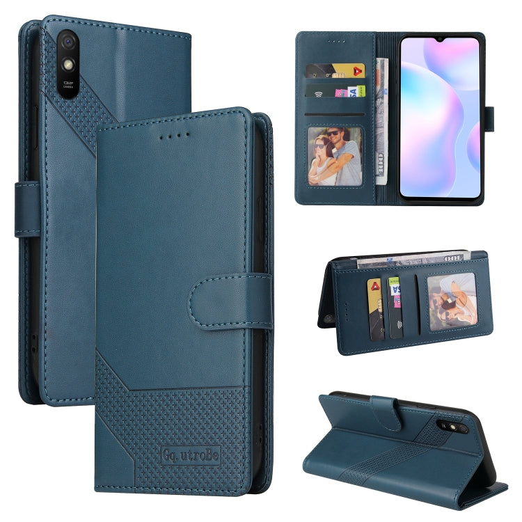 For Xiaomi Redmi 9A GQUTROBE Skin Feel Magnetic Leather Phone Case