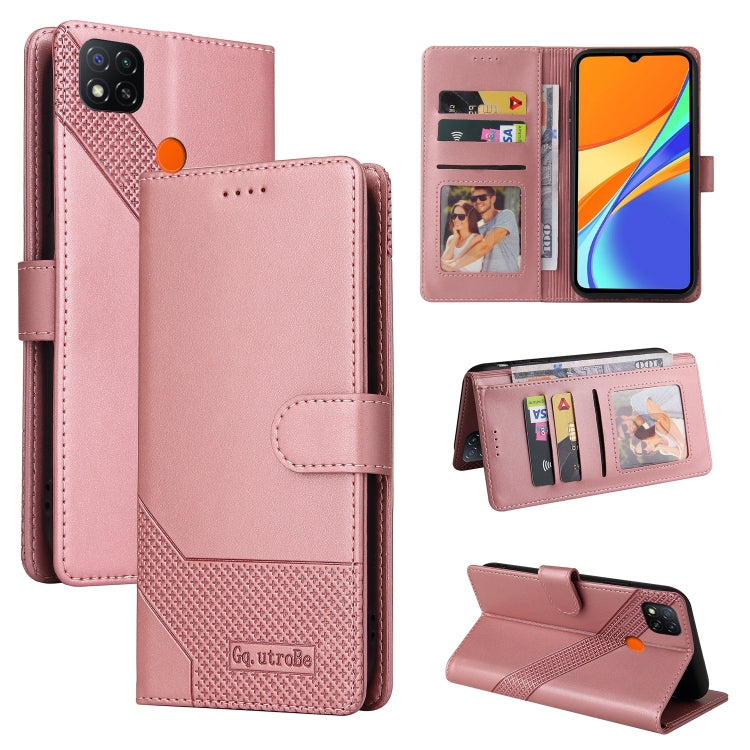For Xiaomi Redmi 9C GQUTROBE Skin Feel Magnetic Leather Phone Case