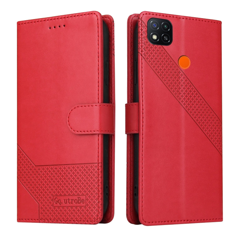 For Xiaomi Redmi 9C GQUTROBE Skin Feel Magnetic Leather Phone Case