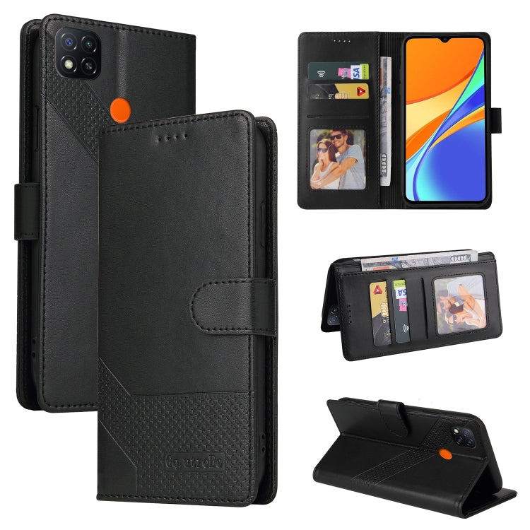 For Xiaomi Redmi 9C GQUTROBE Skin Feel Magnetic Leather Phone Case