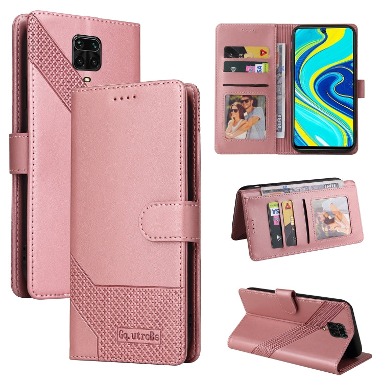 For Xiaomi Redmi Note 9 Pro GQUTROBE Skin Feel Magnetic Leather Phone Case