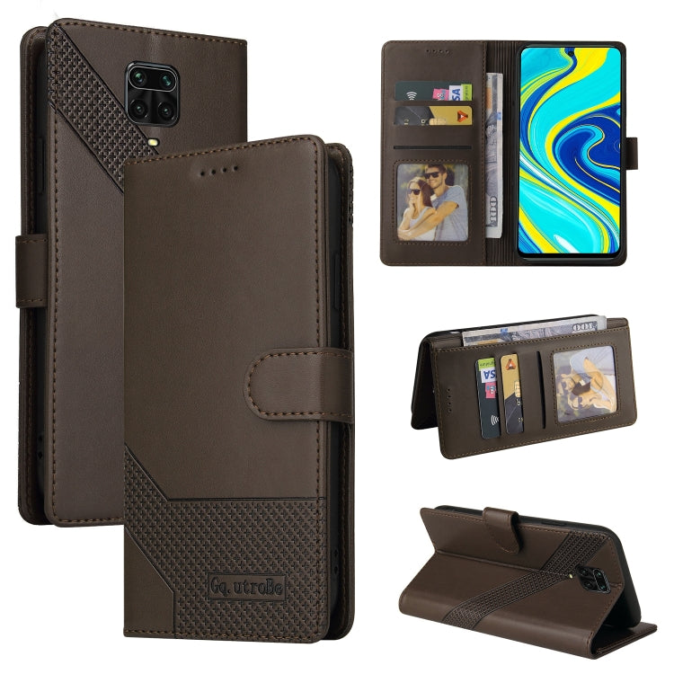 For Xiaomi Redmi Note 9 Pro GQUTROBE Skin Feel Magnetic Leather Phone Case