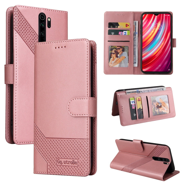 For Xiaomi Redmi Note 8 Pro GQUTROBE Skin Feel Magnetic Leather Phone Case