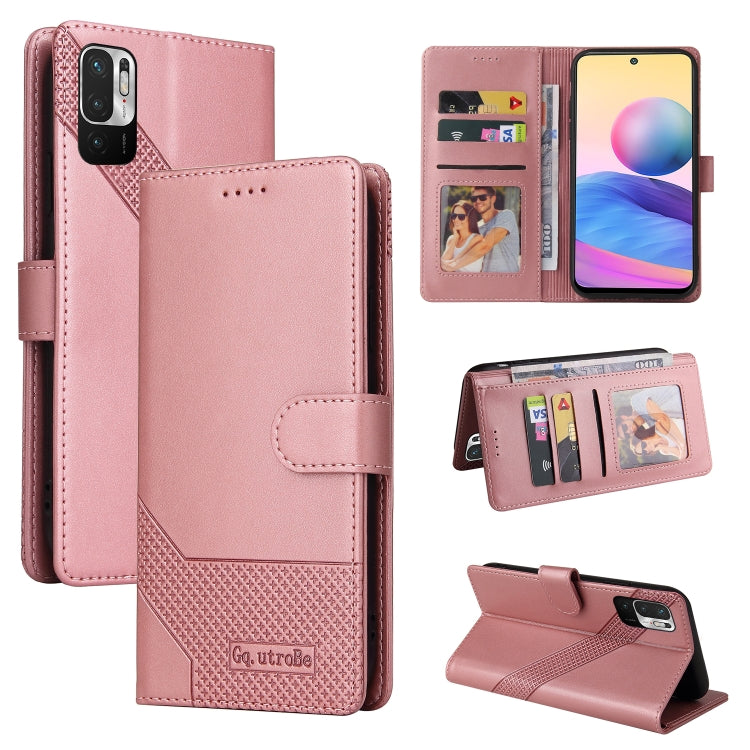 For Xiaomi Redmi Note 10 5G GQUTROBE Skin Feel Magnetic Leather Phone Case