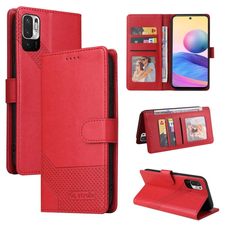 For Xiaomi Redmi Note 10 5G GQUTROBE Skin Feel Magnetic Leather Phone Case