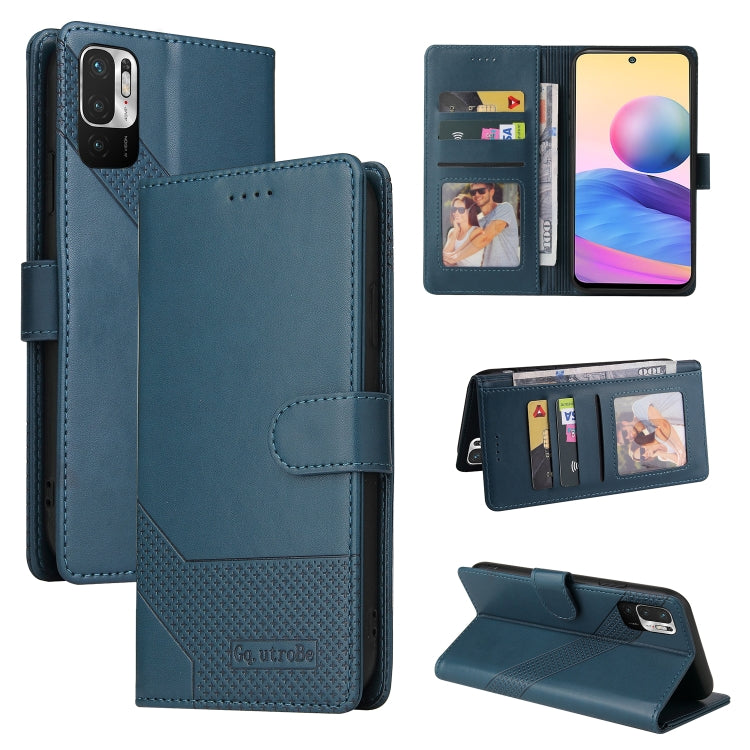 For Xiaomi Redmi Note 10 5G GQUTROBE Skin Feel Magnetic Leather Phone Case