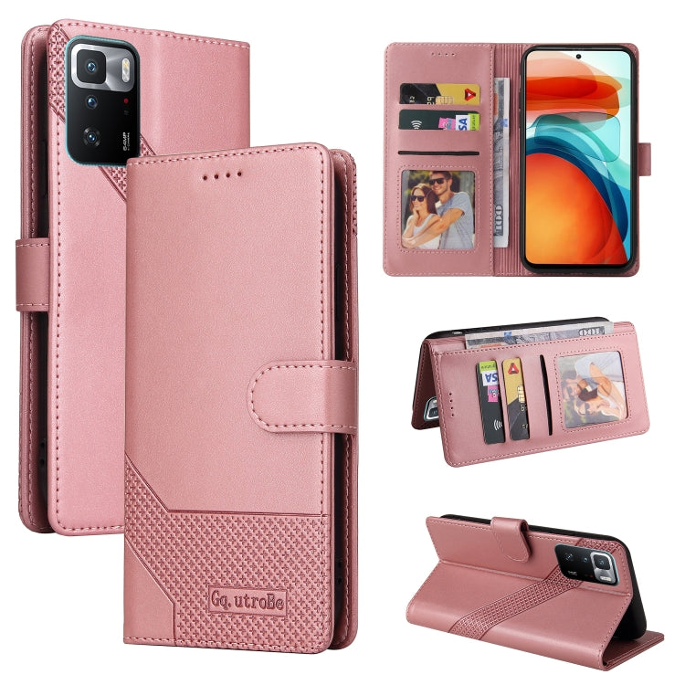 For Xiaomi Redmi Note 10 Pro GQUTROBE Skin Feel Magnetic Leather Phone Case