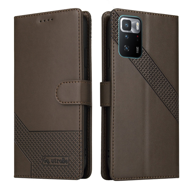 For Xiaomi Redmi Note 10 Pro GQUTROBE Skin Feel Magnetic Leather Phone Case