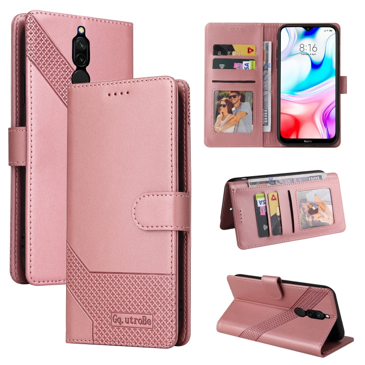 For Xiaomi Redmi 8 GQUTROBE Skin Feel Magnetic Leather Phone Case