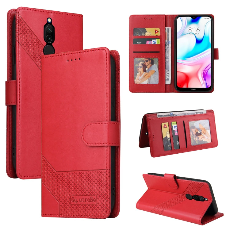 For Xiaomi Redmi 8 GQUTROBE Skin Feel Magnetic Leather Phone Case