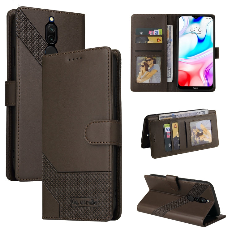 For Xiaomi Redmi 8 GQUTROBE Skin Feel Magnetic Leather Phone Case