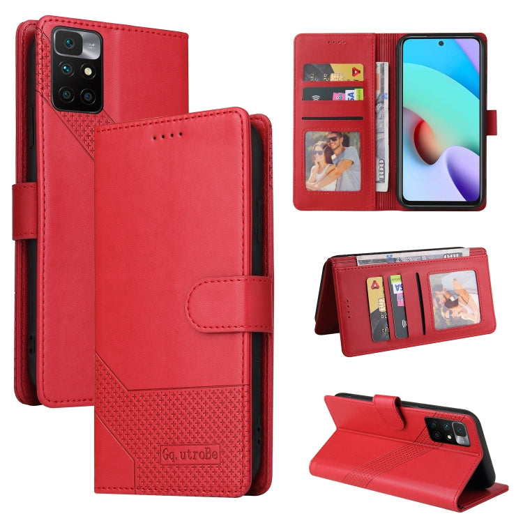 For Xiaomi Redmi 10 GQUTROBE Skin Feel Magnetic Leather Phone Case
