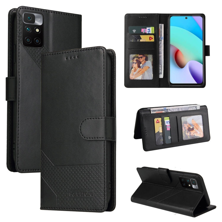 For Xiaomi Redmi 10 GQUTROBE Skin Feel Magnetic Leather Phone Case