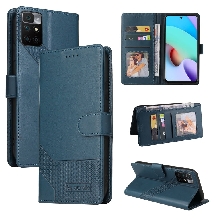 For Xiaomi Redmi 10 GQUTROBE Skin Feel Magnetic Leather Phone Case