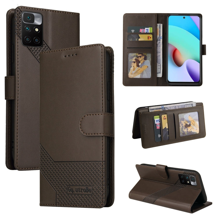 For Xiaomi Redmi 10 GQUTROBE Skin Feel Magnetic Leather Phone Case