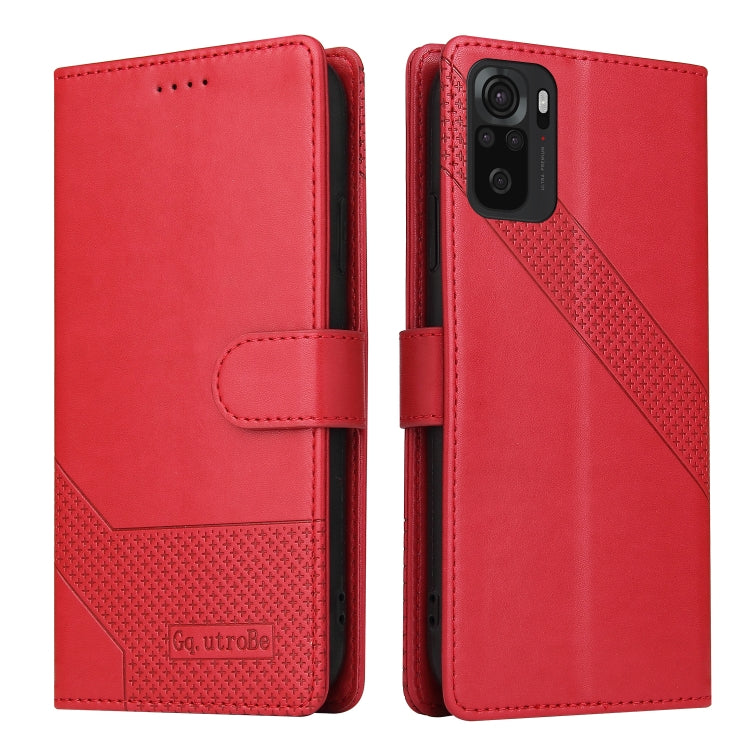 For Xiaomi Redmi Note 10 4G GQUTROBE Skin Feel Magnetic Leather Phone Case