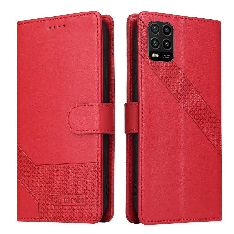 For Xiaomi Mi 10 Lite GQUTROBE Skin Feel Magnetic Leather Phone Case