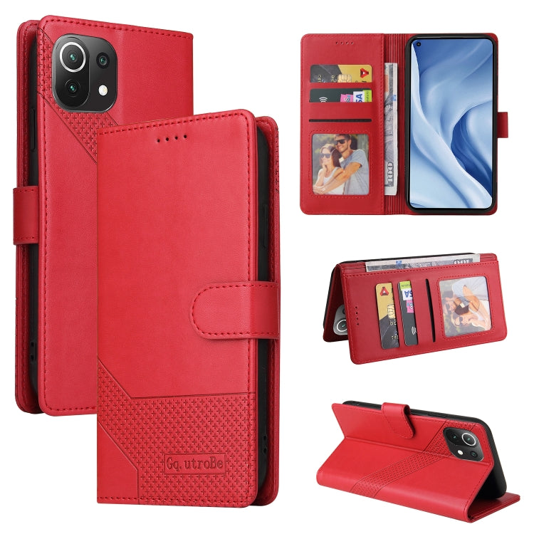 For Xiaomi Mi 11 Lite GQUTROBE Skin Feel Magnetic Leather Phone Case