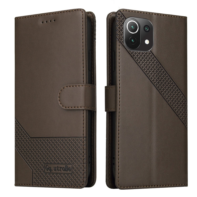 For Xiaomi Mi 11 Lite GQUTROBE Skin Feel Magnetic Leather Phone Case
