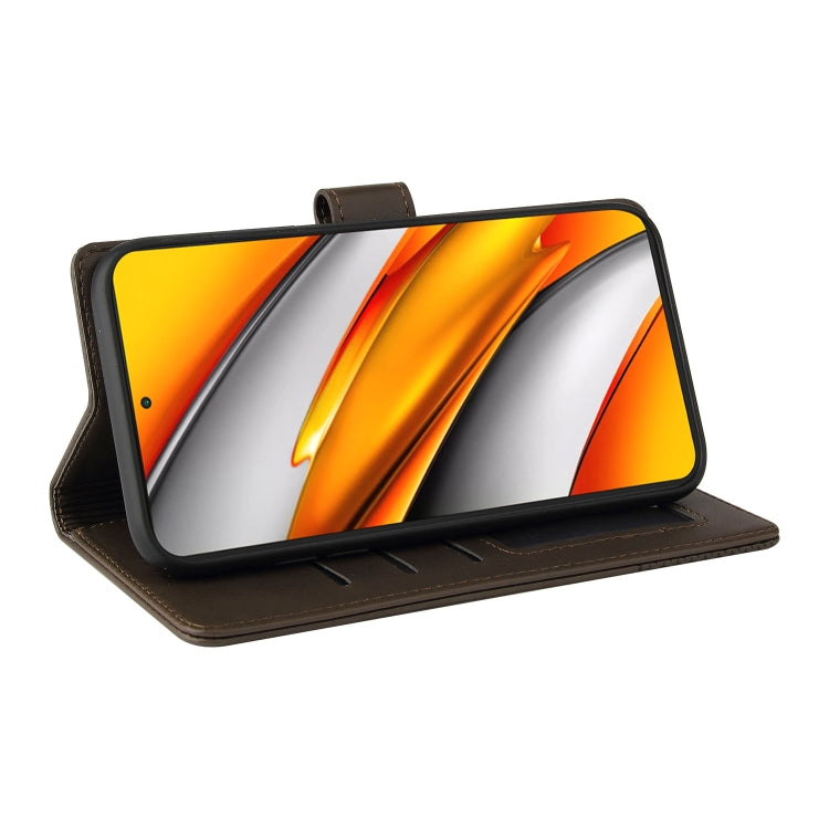 For Xiaomi Poco F3 GQUTROBE Skin Feel Magnetic Leather Phone Case