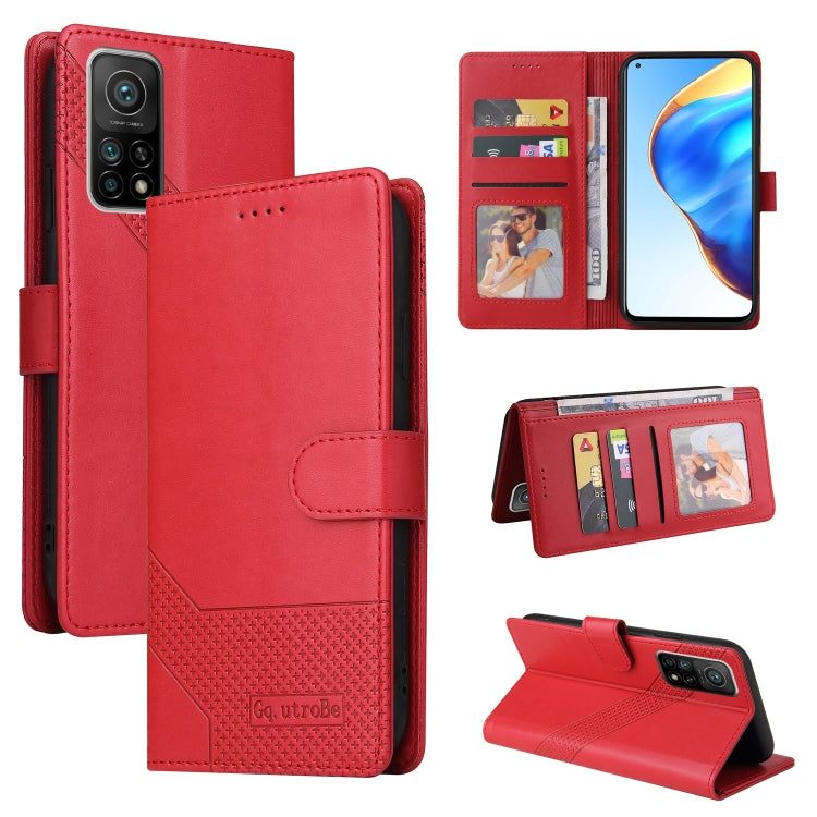 For Xiaomi Mi 10T Pro GQUTROBE Skin Feel Magnetic Leather Phone Case