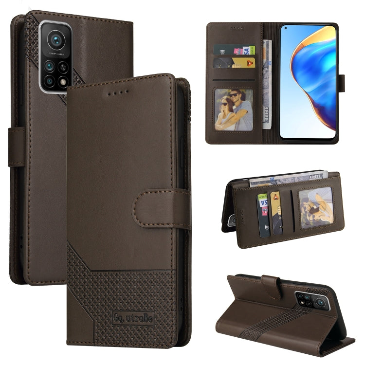 For Xiaomi Mi 10T Pro GQUTROBE Skin Feel Magnetic Leather Phone Case