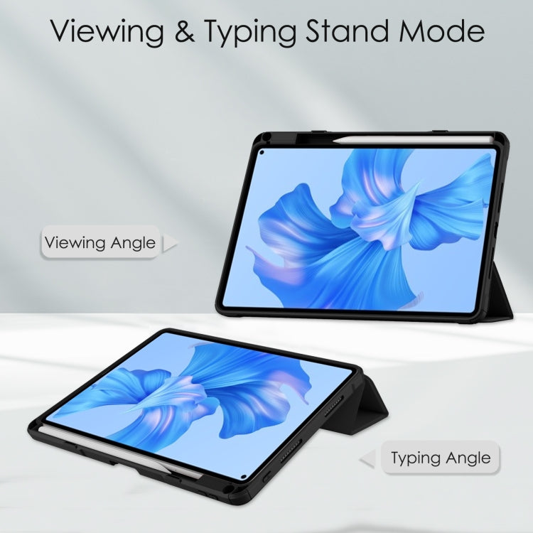 For Huawei MatePad Pro 11 2022 Tri-fold Clear TPU Leather Smart Tablet Case
