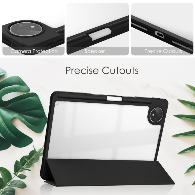 For Huawei MatePad Pro 11 2022 Tri-fold Clear TPU Leather Smart Tablet Case