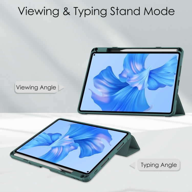 For Huawei MatePad Pro 11 2022 Tri-fold Clear TPU Leather Smart Tablet Case