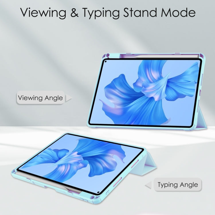 For Huawei MatePad Pro 11 2022 Tri-fold Clear TPU Leather Smart Tablet Case