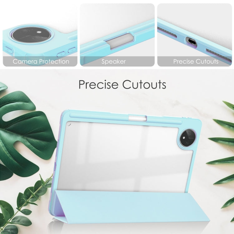 For Huawei MatePad Pro 11 2022 Tri-fold Clear TPU Leather Smart Tablet Case