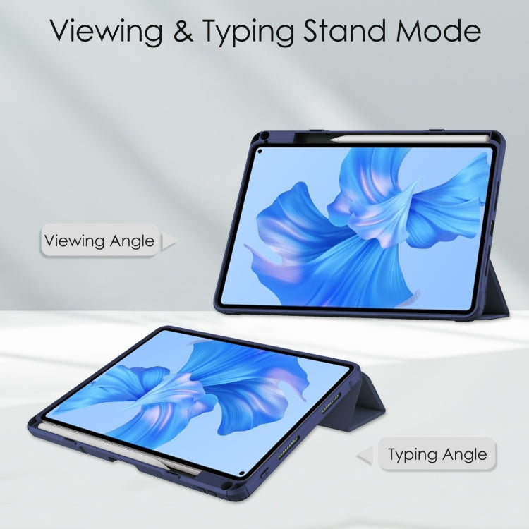 For Huawei MatePad Pro 11 2022 Tri-fold Clear TPU Leather Smart Tablet Case