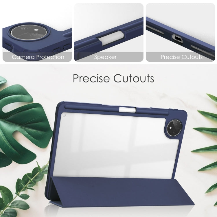 For Huawei MatePad Pro 11 2022 Tri-fold Clear TPU Leather Smart Tablet Case