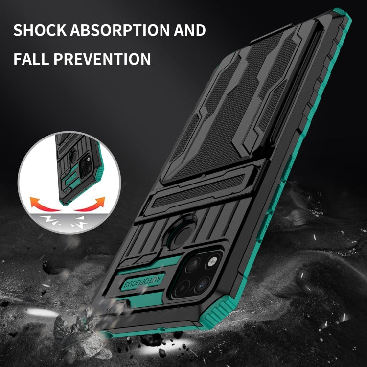 For Xiaomi Redmi 10A Kickstand Armor Card Wallet Phone Case