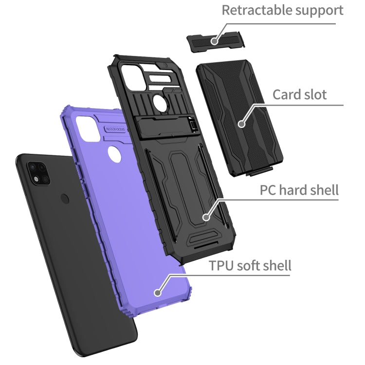 For Xiaomi Redmi 10A Kickstand Armor Card Wallet Phone Case