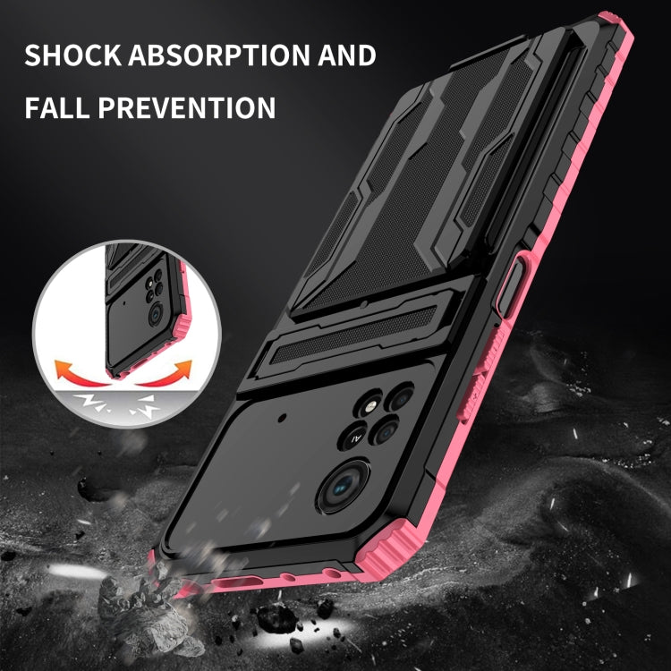 For Xiaomi Poco X4 Pro 5G Kickstand Armor Card Wallet Phone Case