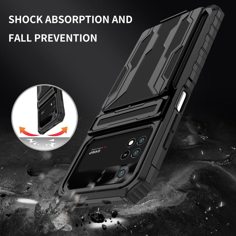 For Xiaomi Poco M4 Pro 4G Kickstand Armor Card Wallet Phone Case