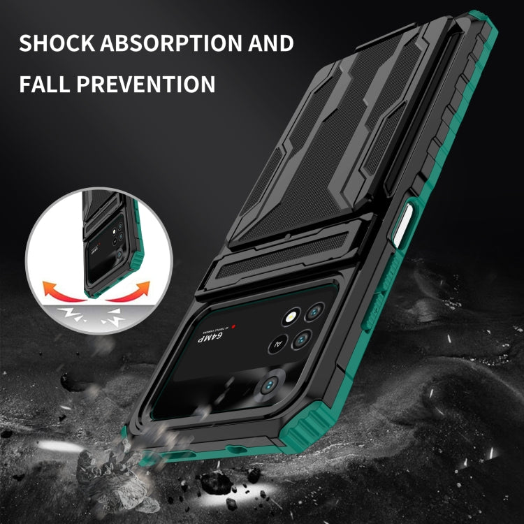 For Xiaomi Poco M4 Pro 4G Kickstand Armor Card Wallet Phone Case