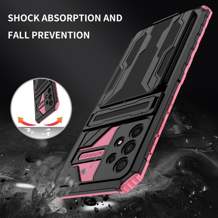 For Samsung Galaxy A73 Kickstand Armor Card Wallet Phone Case