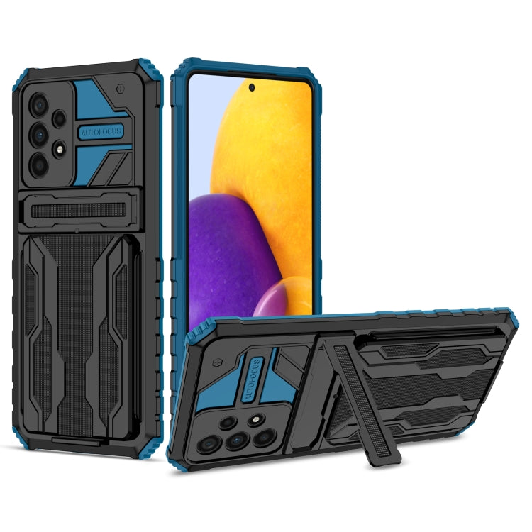 For Samsung Galaxy A73 Kickstand Armor Card Wallet Phone Case