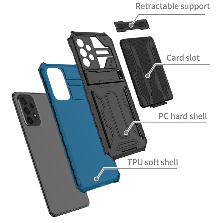 For Samsung Galaxy A73 Kickstand Armor Card Wallet Phone Case