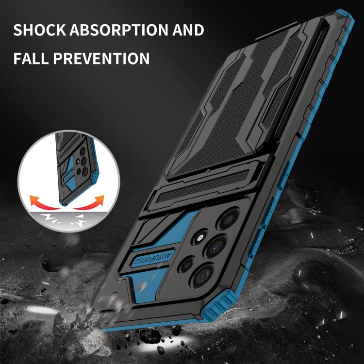 For Samsung Galaxy A73 Kickstand Armor Card Wallet Phone Case